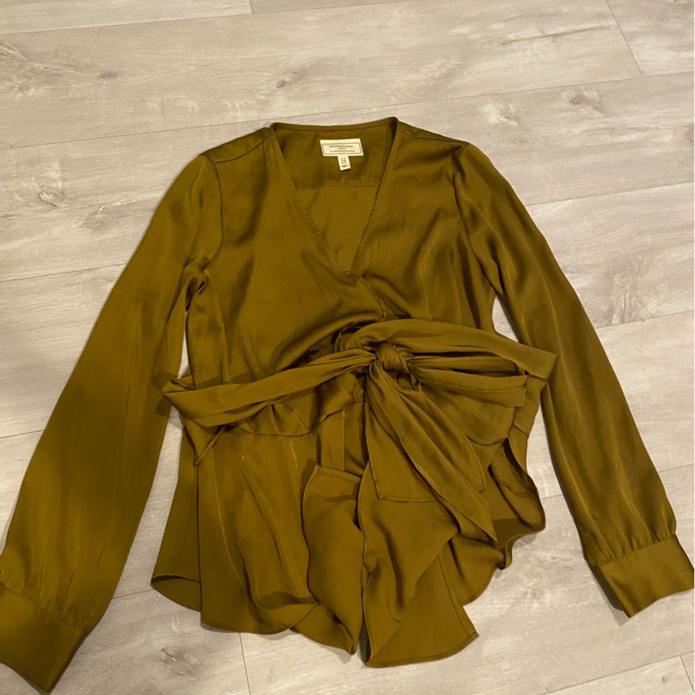 Anthropology blouse wrap around waist
